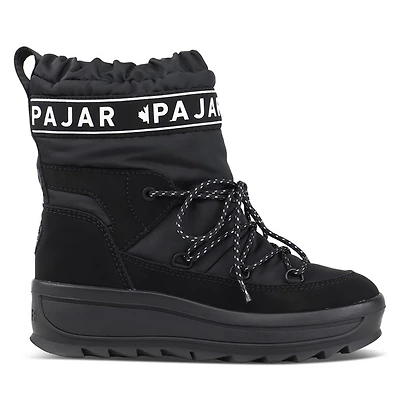 Pajar Women's Galaxy Winter Waterproof Boots Black White, Nubuck