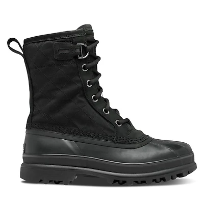 Sorel Men's Caribou Royal Waterproof Lace-Up Boots Black, Canvas