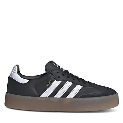 adidas Women's Sambae Platform Sneakers Black White Black, Leather