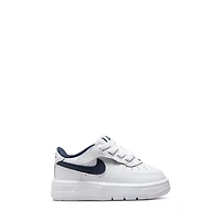 Nike Toddler's Air Force 1 Low EasyOn Sneakers Navy in White Misc, Size Toddler 5, Leather