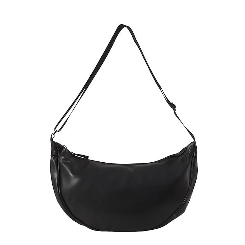 Floyd Half Moon Shoulder Bag in Black, Polyester