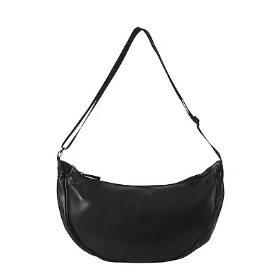Floyd Half Moon Shoulder Bag in Black, Polyester