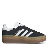adidas Women's Gazelle Bold Platform Sneakers Black White, Suede