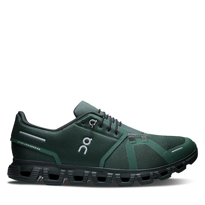 On Men's Cloud 6 Athletic Sneakers in Dark Green, Size 11, Polyester