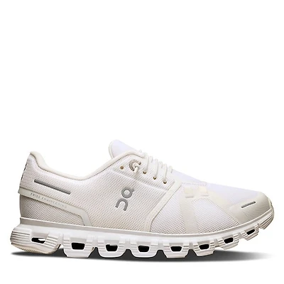 On Women's Cloud 6 Athletic Sneakers White, Rubber