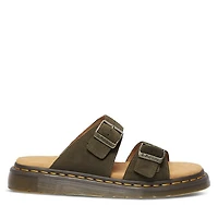 Dr. Martens Men's Josef Slide Sandals Green Moyen, Suede