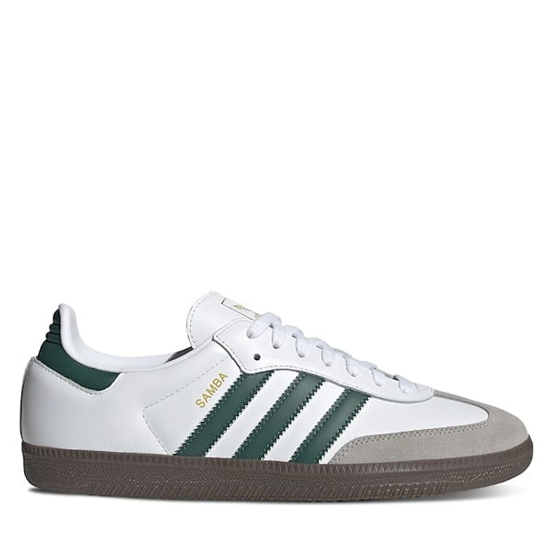 adidas Men's Samba OG Sneakers White/Dark Green, Leather