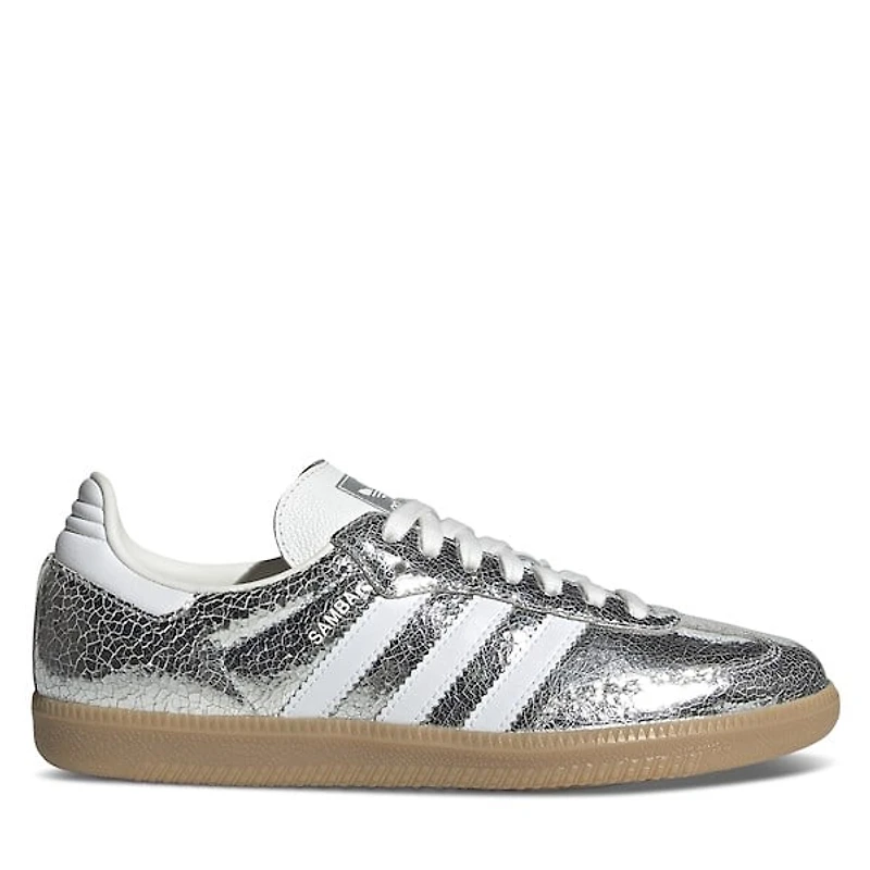 adidas Women's Samba OG Sneakers Metallic Argent, Leather