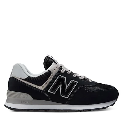 New Balance Men's 574 Sneakers Black/Gray/White Black Misc, Suede