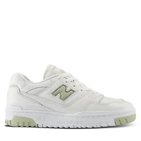 New Balance Women's BB550 Sneakers White/Olive Green, Leather