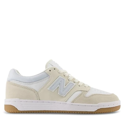 New Balance BB480 Sneakers Beige/Light Blue/White White Misc, Womens / Mens Leather