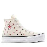 Converse Women's Chuck Taylor All-Star Hi-Lift Strawberry Sneakers White Misc, Canvas