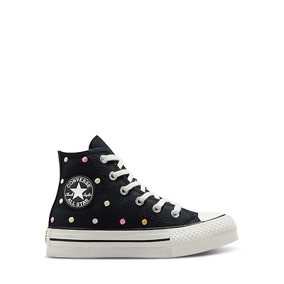 Converse Little Kids' Chuck Taylor All Star EVA Lift Hi Sneakers in Black Dots, Size Largeittle Kid 11, Canvas
