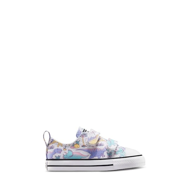 Converse Toddler's Chuck Taylor All Star Dinosaur Easy On Sneakers in White, Size Toddler 5, Canvas