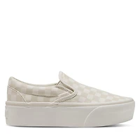 Vans Checkerboard Stackform Slip-On White/Cream White Os, Womens / Mens Canvas