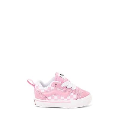 Toddler's Knu Skool Checkerboard Vans Pink/White Rose Misc, Toddler Canvas