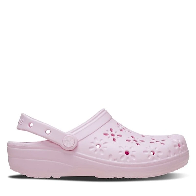 Crocs Classic Floral Cut-Out Clogs Rose, Womens / Mens