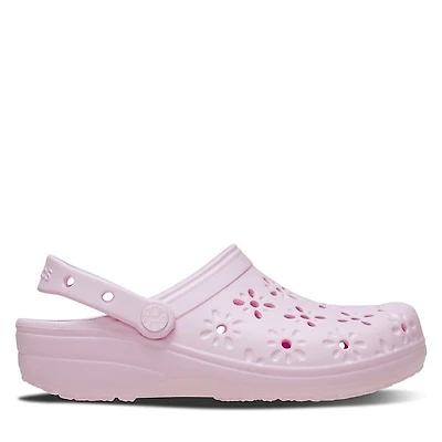 Crocs Classic Floral Cut-Out Clogs Rose, Womens / Mens