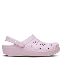 Crocs Classic Floral Cut-Out Clogs Rose, Womens / Mens