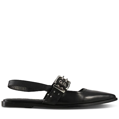 Floyd Women's Aya Sling Back Mules Black, Leather