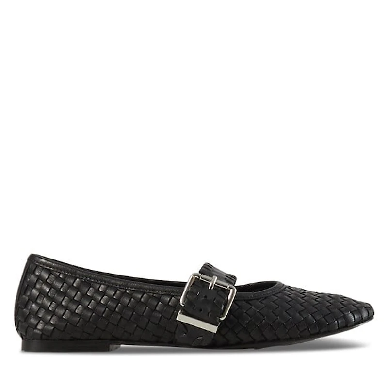 Floyd Women's Leonie Woven Ballet Flats Black, Leather