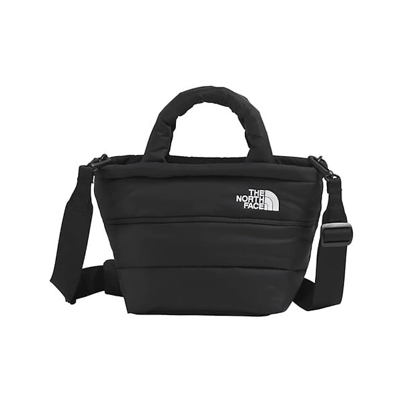 The North Face Nuptse Mini Tote Bag in Black White, Nylon