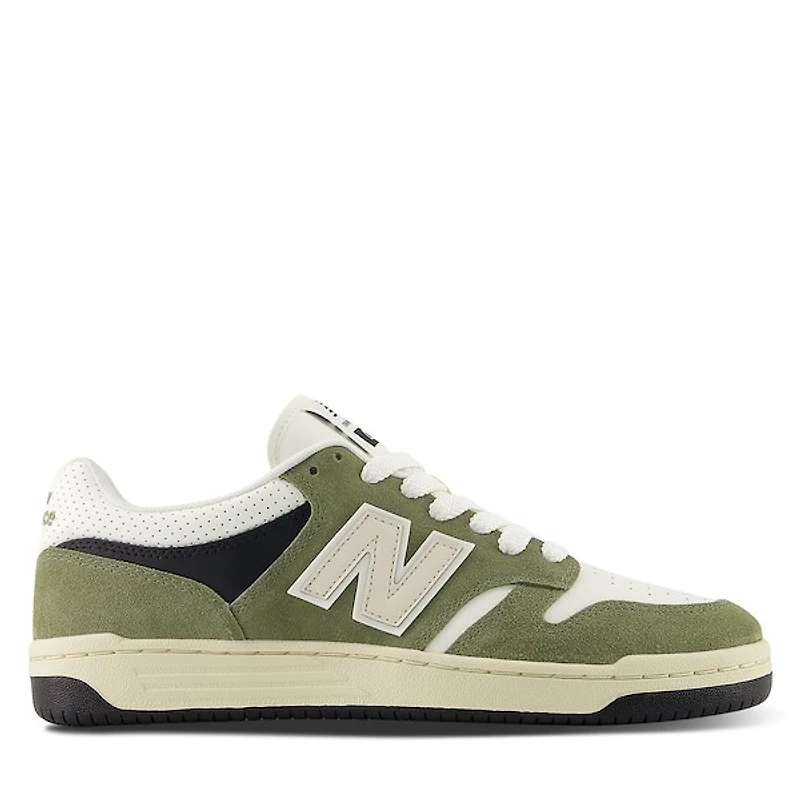 New Balance Men's BB480 Sneakers Green White Black, Leather