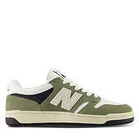 New Balance Men's BB480 Sneakers Green White Black, Leather