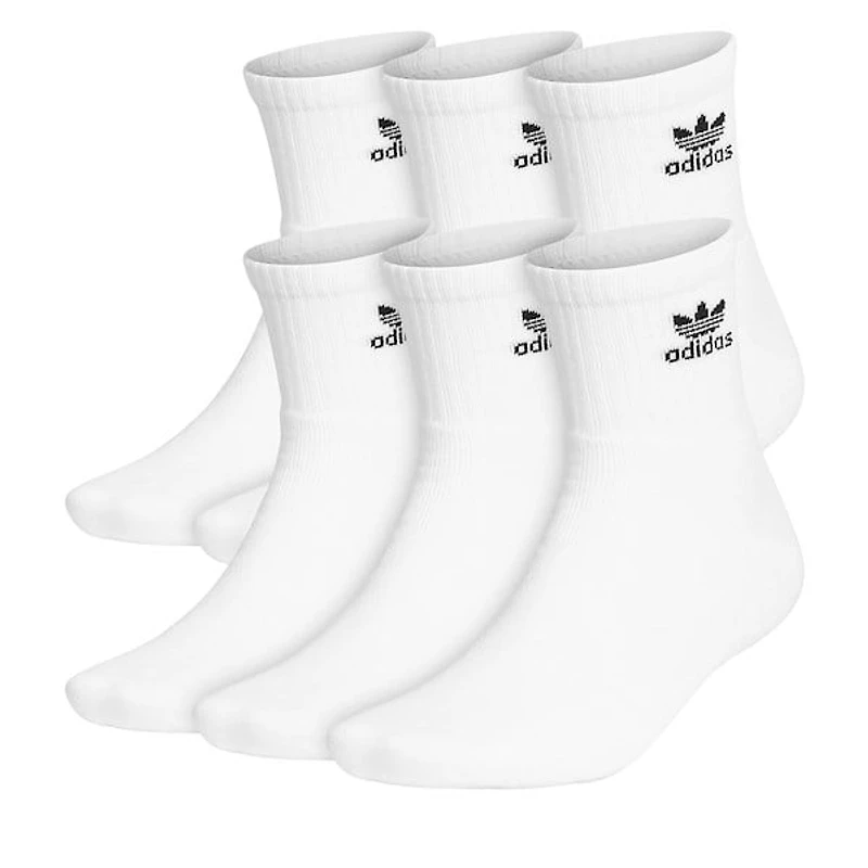 adidas Six Pack Cushioned Trefoil Ankle Socks White, Polyester