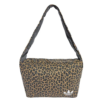 adidas Large Leopard OG Shoulder Bag in Brown Black White, Cotton