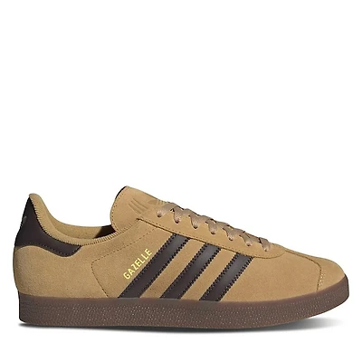 adidas Men's Gazelle Sneakers Beige/Brown Black, Suede