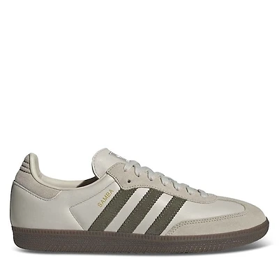 adidas Men's Samba OG Sneakers Chalk/Green, Leather