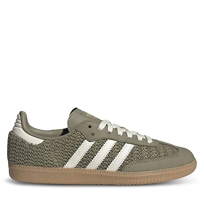 adidas Women's Samba OG Sneakers Green/Off-White, Leather