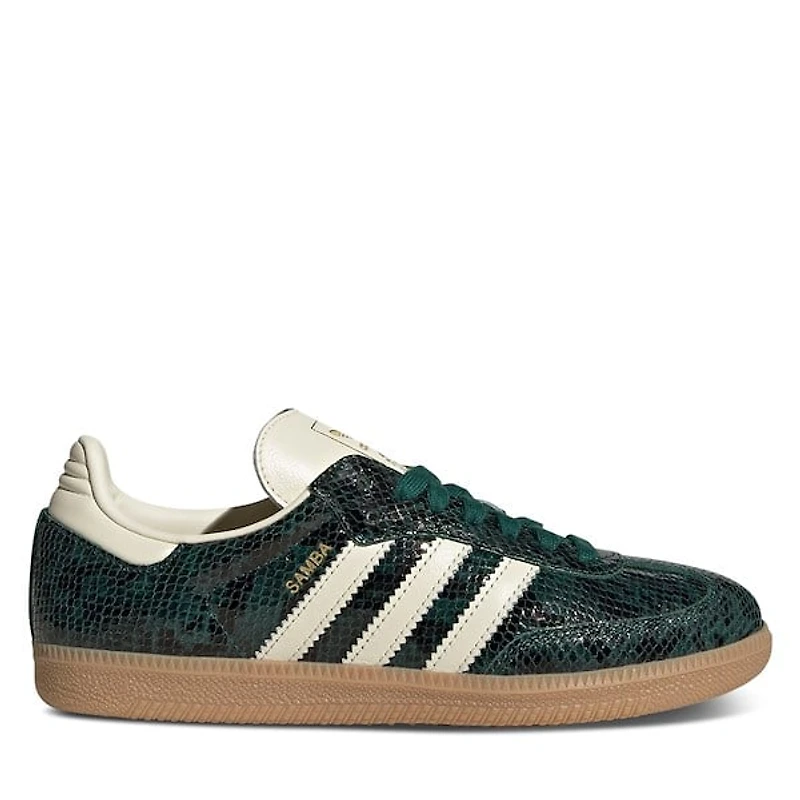 adidas Women's Samba OG Snakeskin Sneakers Green/Cream, Leather