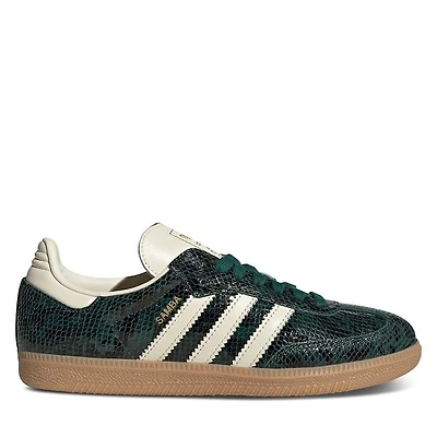 adidas Women's Samba OG Snakeskin Sneakers Green/Cream, Leather