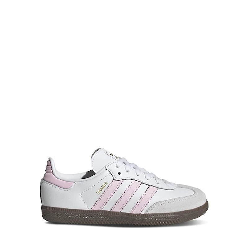 adidas Little Kid's Samba OG Sneakers White/Pink White Misc, Largeittle Kid Leather