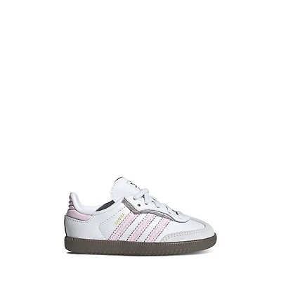 adidas Toddler's Samba OG Sneakers White/Pink White Misc, Toddler Leather