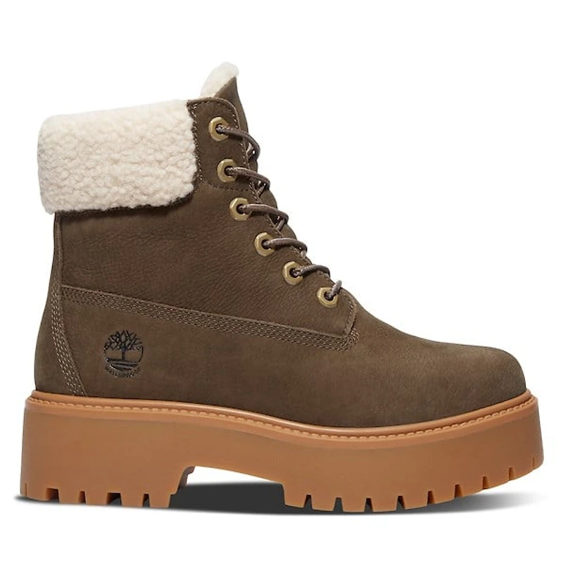 Timberland Women's Stone Street Warm-Lined Waterproof Platform Boots Brown, Leather
