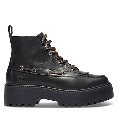 Timberland Women's Stone Street 7-Eye Platform Boots Black, Leather