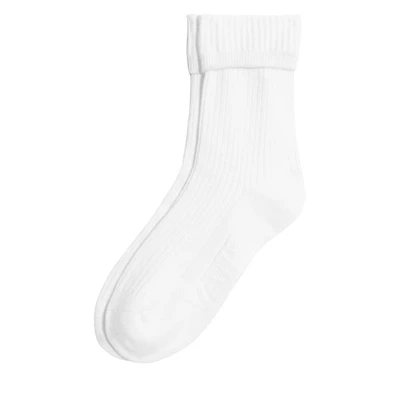 Vans Cuff It Half Crew Socks White, Nylon