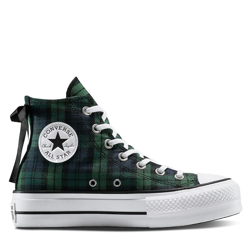 Converse Women's Chuck Taylor Lift Hi Sneakers Navy Blue/Green, Canvas