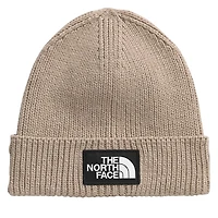 The North Face Logo Box Beanie Hat in Taupe, Acrylic