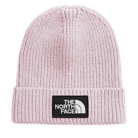 The North Face Kid's Logo Box Cuffed Beanie Hat in Rose, Acrylic