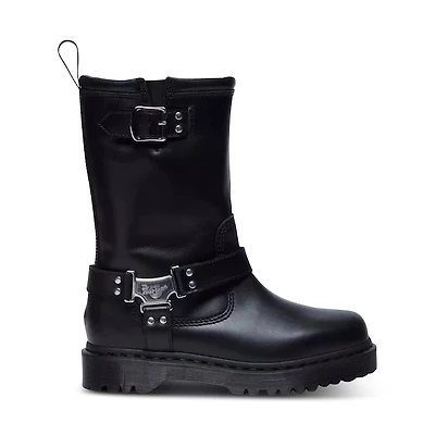 Dr. Martens Anistone Hi Leather Biker Boots Black, Womens / Mens