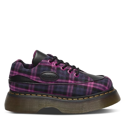 Dr. Martens Women's Buzz 5-Eye Shoes Pink/Black Tartan Rose, Leather