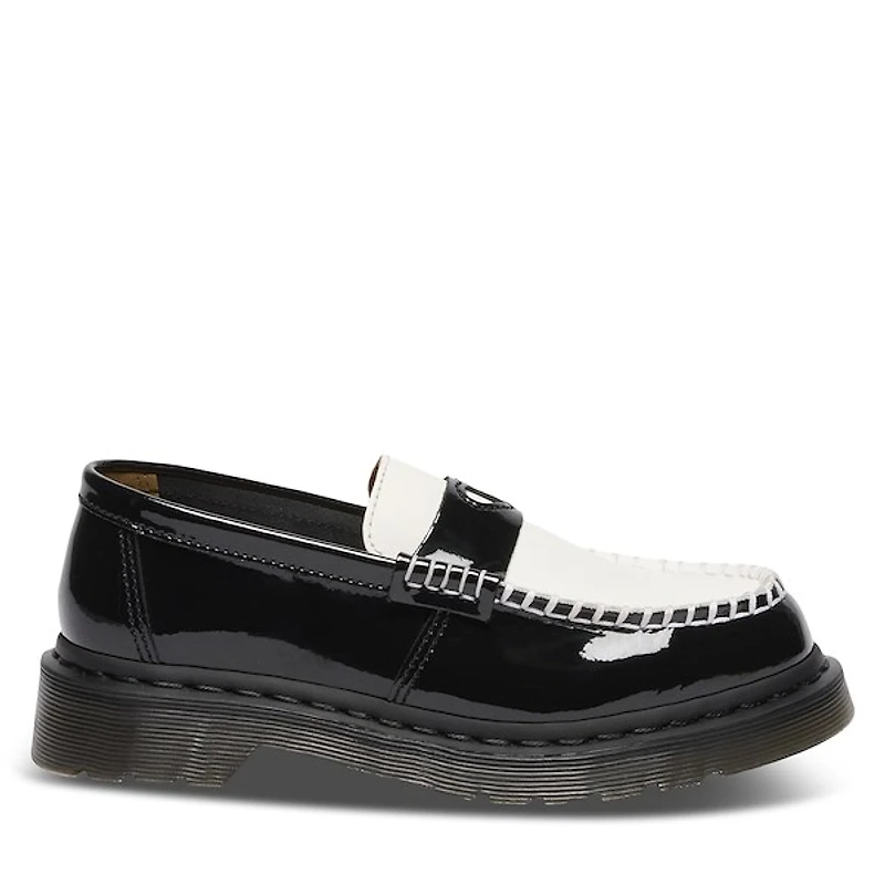 Dr. Martens Women's Penton Heart Loafers Black White, Leather