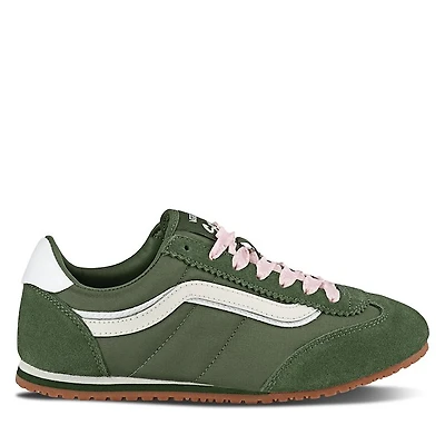 Vans Women's Super Lowpro Lace-Up Sneakers Green/Pink, Suede
