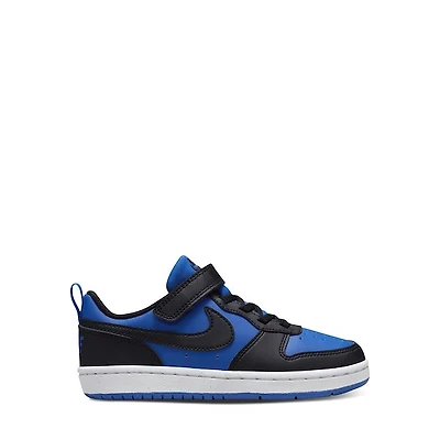 Nike Little Kid's Court Borough Low Sneakers Blue/Black Marine Misc, Largeittle Kid Leather