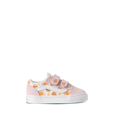 Vans Toddler's Old Skool V Sun Sneakers Pink/Yellow/Orange Rose Misc, Toddler Canvas