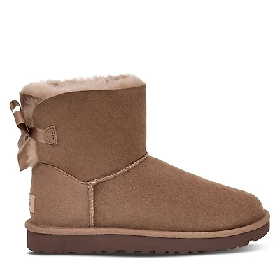 UGG Women's Mini Bailey Bow Winter Boots Rocky Oak Brun Moyen, Leather